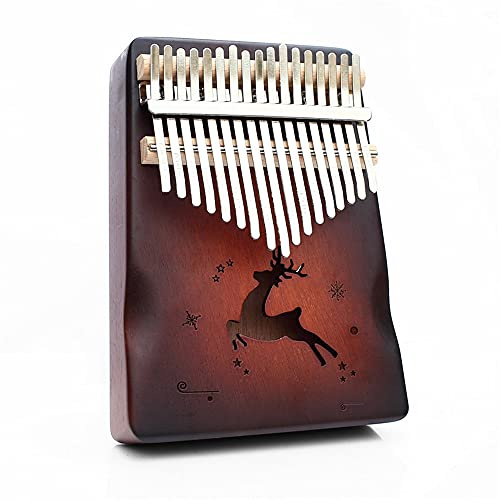 Hearda Kalimba 17 Schlüssel Daumen Klavier, Kalimba Instrument für Anfänger Kinder mit Stimmhammer,Stoffbeutel,Studienführer,Daumenklavier Fingerklavier Kalimba Musik Geschenk (Hirsch)