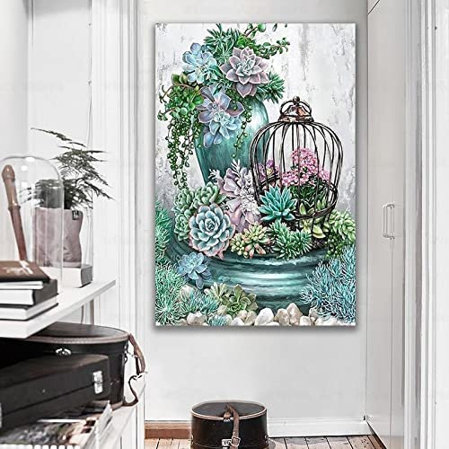 Metallblech Retro Schild Sukkulenten Garten Pflanzen Vintage Blechschild Country Home Decor Home Wohnzimmer Küche Badezimmer Decor 40x60cm Rahmenlos
