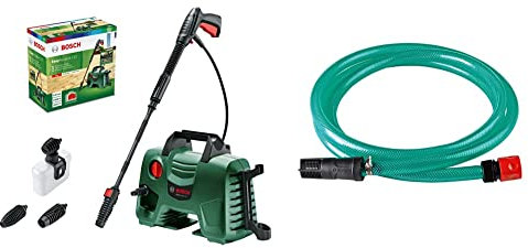 Nettoyeur Haute Pression Bosch - EasyAquatak 120 (3 x Buse,Câble de 5 m, Tuyau de 5 m, Boîte, 1500 Watts, Pression: 120 Bar) & Kit Auto-amorçage - Accessoire Nettoyeur Haute-Pression Vert