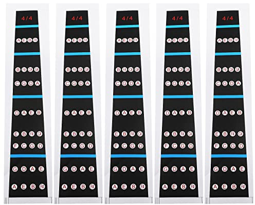 VGOL 5pcs Autocollant de Note de Manche Touche de Violon/Autocollant de Guide de Doigt 4/4 Indicateur de Position de Violon Pleine Grandeur Accessoires de Guitare Noir