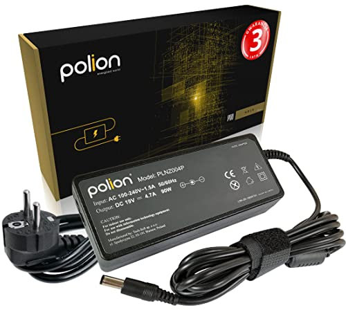 Polion PRO Ladegerät, Netzteil 90W 19V 4.74A 5.5 * 2.5mm für Laptops ASUS, Toshiba Equium, ACER Aspire TravelMate, FUJITSU, Lenovo IdeaPad, MSI, MEDION Akoya, Aristo, Advent, Siemens Amilo LifeBook