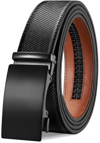 TANGCHAO Gürtel Herren, Automatik Ratschengürtel 35mm breit ohne Löcher | Herrengürtel stufenlos verstellbar für Business Anzüge, Alltag & Freizeitjeans, schwarz & braun Farben, Länge 115–145 cm