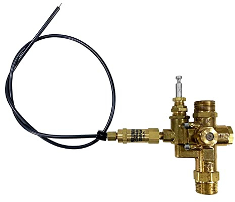 3/4 Compression Top Inlet X 3/4 MNPT Oulet, Combo Unloader Pilot Check Valve with Throttle Control Cable, 6.5HP Max Gas Air Compressors (140-175 PSI Valve & 36 Throttle Control Cable)