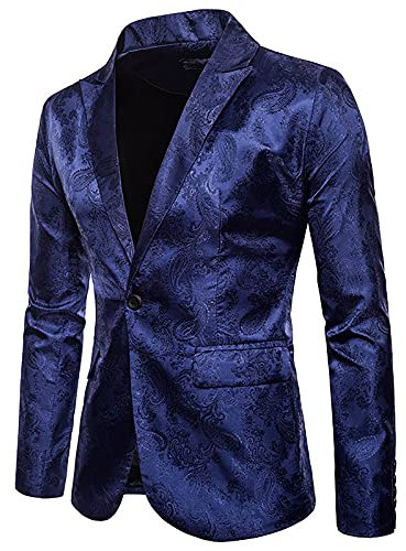 Battnot Herren Anzug 2 Teiliger Set Slim Fit Muster Mantel&Hose, Männer Blazer für Hochzeit und Party Business Casual Schlanker Einzelne-Knopf-Hochzeitsfest-Kleid Jacke Suit Regular Fit Mens Top