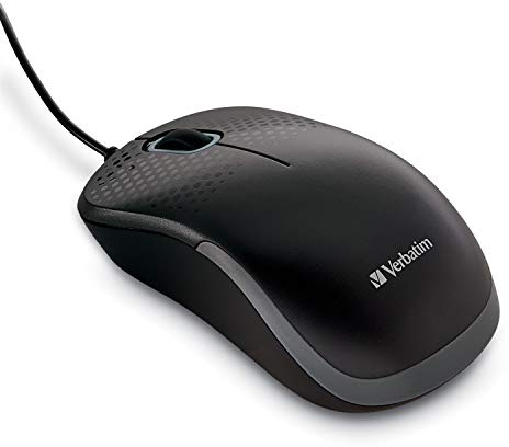 Verbatim USB Silent Corded Optical Mouse - Wired Noiseless Silent Click Computer Mouse for PC, Mac, Laptop, Chromebook - Black 70749