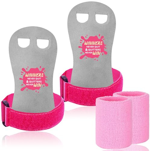 FINGER TEN Ensemble de poignées de gymnastique pour filles, jeunes enfants, poignées de protection de la paume pour kettlebells, sport, tennis, entraînement, yoga, athlétisme (rose, taille XS)