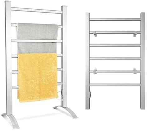 Bonplus BP Elektrischer Handtuchheizkörper, energiesparend, Maße 82,5 x 50 x 34,5 cm, automatischer Timer, Wandhandtuchhalter, Handtuchheizkörper
