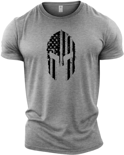 GYMTIER Spartan USA - Men's Gym T-Shirt - Bodybuilding Workout Top