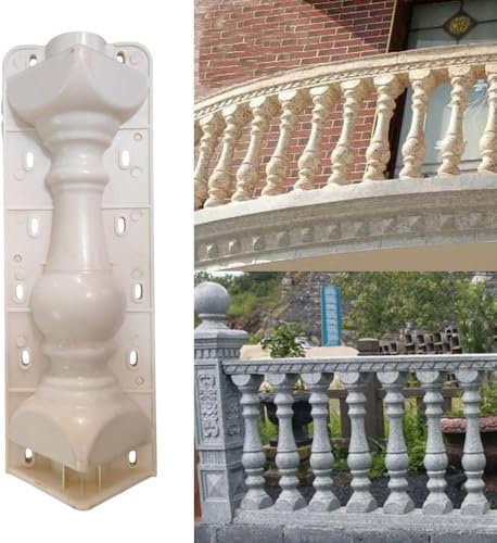 2 moldes de balaustradas europeos de columna romana delantera y trasera para hormigón, yeso, cemento, plástico, fundición, jardín, balcón, piscina, parque, valla (tipo 3)