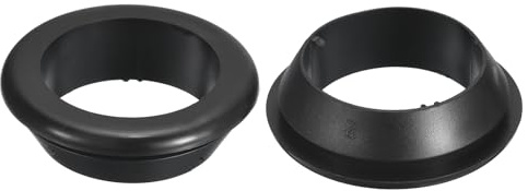 sourcing map 2 Pcs Rubber Grommets, 40mm ID 50mm Drill Hole Double Sided Hollow Firewall Hole Plugs Round Electrical Wiring Gasket, Black