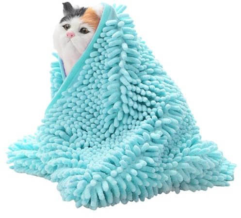 Hundehandtücher – Hundehandtücher zum Trocknen von Hunden | Baumwolle Nylon super saugfähige Welpenhandtücher | Baden Shammy Pet Handtücher mit Taschen Zubehör | Hundepflege Handtuch für Hunde und