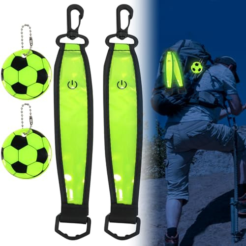 Cartable avec lumière clignotante LED, réflecteurs magnétiques, clignotants LED, réfléchissants, réflecteurs pour enfants, étanche, réflecteur de lumière de sécurité pour sac à dos, course, vélo,