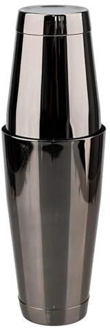 RLVYTA Cocteleras Coctelera de 550 Ml con Receta, Mezclador de Acero Inoxidable, Bebidas de Barman, coctelera de 2 Piezas, Herramientas de Bar Accesorios para Barra(Black)