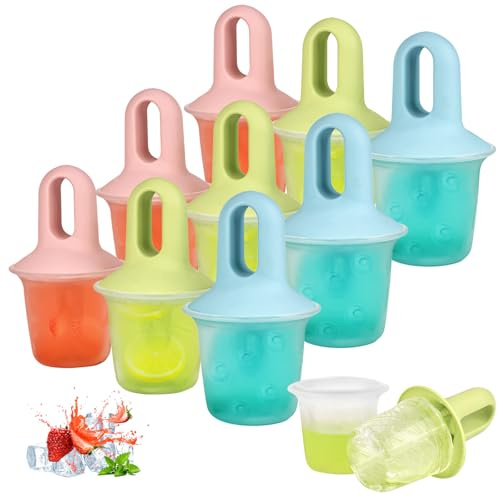 YYTECH 9 Stück Eisformen Silikon, Eis am Stiel Formen Set, Mini Eisformen BPA Frei, Eisformens mit Kunststoffstäbchen, eisformens eis am stiel
