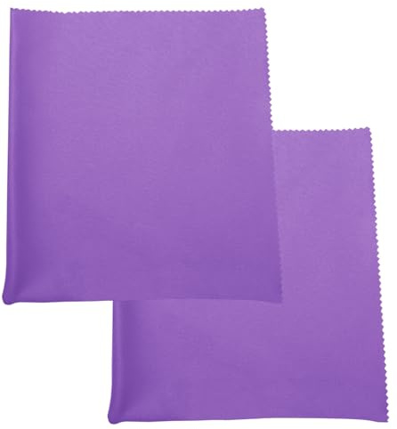 argus® extra großes Brillenputztuch XXL 2er Pack 30 x 40 cm waschbar ökologisch lila flieder