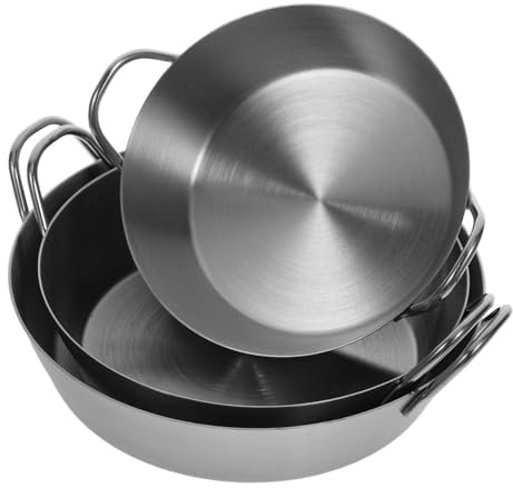 Alipis 3 Pezzi terrina cucina inossidabile mescolare ciotola insalata ciotole di salsa insalatiere in acciaio inox ciotole da minestra in metallo Piccole ciotole di metallo