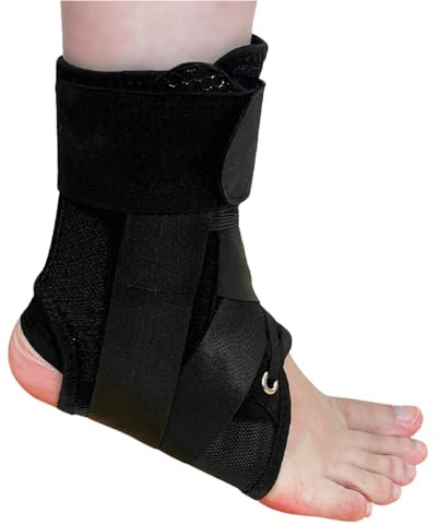 NICEIN Chevillere de Maintien Sport, Verstellbare Attelle Cheville, Elastische Bänder Strapping Chevilles, Bandage Protege Chevilles pour Soulagement Blessures, Unisex (Noir, S)