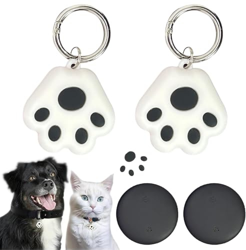 Starnearby Mini GPS Tracker Katzen Hunde Ohne ABO Kompatibel mit iOS oder Android mit Reflektierend Halsband Katze IP67 Wasserdicht Katzentracker Katzenhalsband mit GPS (2 Stück für iOS)