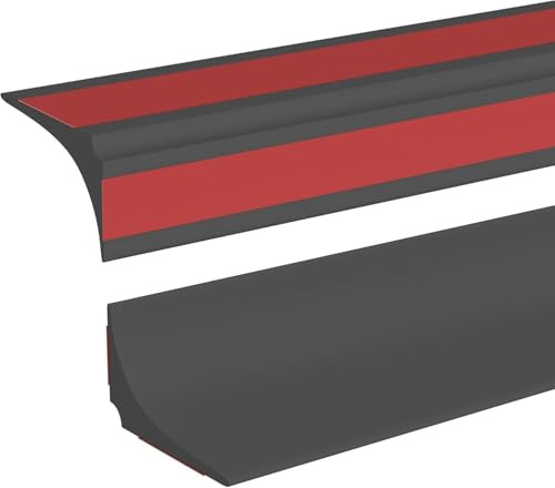 1M Bande d'étanchéité Silicone Pliable Barrage d'eau Seuil de Douche Joint Douche Barriere de Douche Retenue d'eau Anti Débordement pour Salle de Bain Evier Cuisine,15x12mm Noir(Deux Côtés Adhésifs)