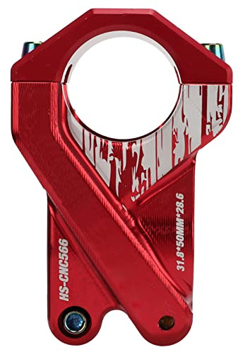 LjwZekyrnt Attacco Manubrio Corto in Alluminio per Mountain Bike 31,8x50mm Accessori per Biciclette per la Maggior Parte delle Biciclette (Rossa)
