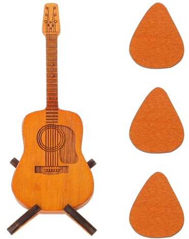 LALADEFIEE 3 Piezas Caja de Púas de Guitarra de Madera Organizador de Púas con Soporte Estuche para Almacenar para Guitarristas Acústicos y Amantes Música