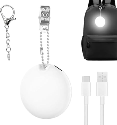 Luz Portátil Para Bolso - Luces LED Para Bolso Para Mujer | Lámpara LED Para Monedero Con Llavero Recargable Portátil | Lámpara De Bol-so Pequeña Activada Por Tac-to Para Mujeres Y Niñas (Re-donda)