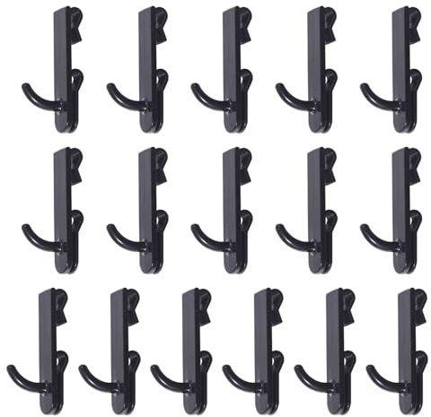 CONCHLERY 16Pcs Grid Hooks Hanger Black 71x16.5x35mm | For Retail Mesh Display Racks with Gridwall Hook Panels for Storage and Merchandise