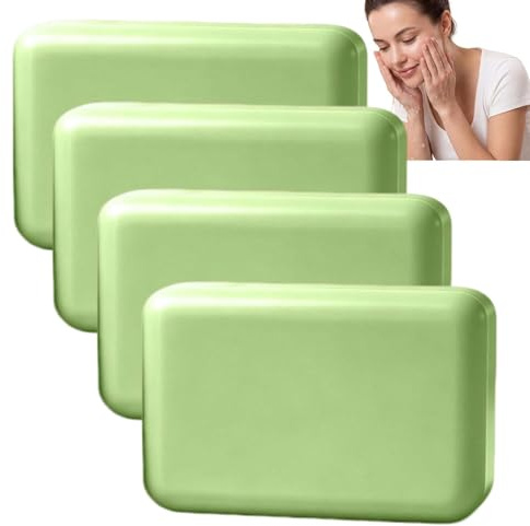 Barra de jabón natural de árbol de té, barra de jabón en relieve con aceite esencial de árbol de té, exfoliante refrescante para el cuerpo verde, jabón facial de aceite de árbol de té, limpiador
