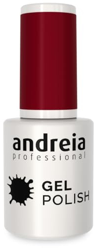 Andreia Semi-Permanent Nail Gel Polish for UV/LED Lamp - Intense Shine and 4 weeks Lasting Manicure Nail Gel Varnish - Colour 297 Burgundy Red - Shades of Dark Pink 10.5 ml