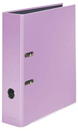 Falken PastellColor-Ordner 8 cm breit (5er Pack) DIN A4 Pastell-Farbe Flieder Ringordner Aktenordner Briefordner Büroordner Plastikordner Schlitzordner Motivordner