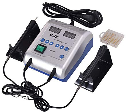 ViaForest Electric Waxer Carving Knife Machine Double Pen and 6 Wax Tip Pot for Dental Lab