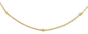 SINGULARU - Collar Dots. Colgante en Plata de Ley 925 con mini Bolitas a lo largo de la Cadena. Talla Unica. Baño de Oro de 18 Kt. Joyas para Mujer