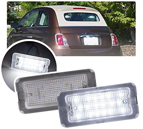 NSLUMO Lampada per luci targa a LED bianca per Fiat/Ab.arth 500/595/695 500C 595C 695C 312 C Luci Targa per Fiat 500 OEM: 51800482, Non per I500 e 500X Canbus