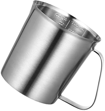 Cabilock 1pezzi Tazza Misurazione Acciaio Inossidabile Con Manico Ergonomico Per Bevande Latte e Ingredienti Da Cucina Design Multifunzionale Per e Cocktail