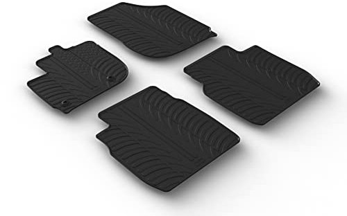 AROBA GL0742 Design Gummi Fußmatten kompatibel mit Honda Jazz & Crosstar ab BJ. 01.2021> erhöhter Rand 4 TLG Farbe Schwarz Gummimatten Automatten passgenau