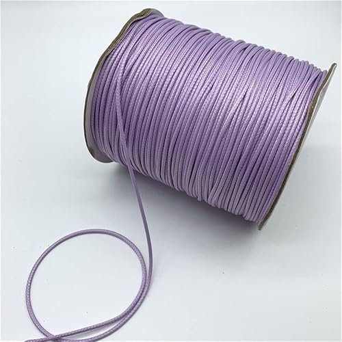 0,5 mm, 0,8 mm, 1 mm, 1,5 mm, 2 mm, hellviolett, gewachste Baumwollkordel, gewachster Faden, Schnur, Riemen, Halskette, Seil, geeignet for die Schmuckherstellung ( Color : 1 , Size : 1mm 10yards )