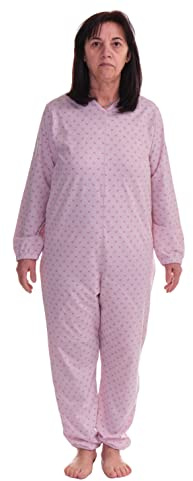 Ferrucci Comfort, Schlafanzug, Pflege-Overall Serenità, Langarm, 1 Reißverschluss am Rücken, Sommer (Damen, XXL)