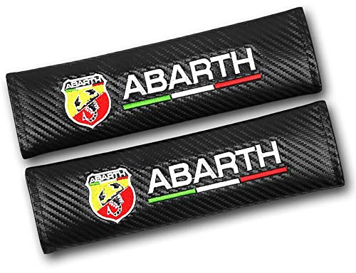 CREEST 2 Pièces Voiture Cuir Rembourrage de Ceinture de Sécurité Coussinets de Protection, pour Abarth 595 Abarth 500 C 124 Spider 695 Accessoires Intérieurs