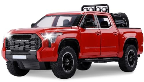 SASBSC Truck Toys for 3 4 5 6 7 Year Old Boys Pickup Toy Trucks for Boys Age 3-7 Diecast Metal Trucks with Light and Sound Pull Back Toy Cars for Kids