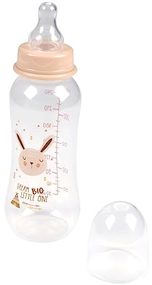 Weiches Baby, Babyflasche mit engem Hals + Sauger, variabler Durchfluss, Silikon, 250 ml, Hasenwald
