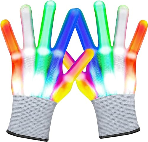 Mecctuck Handschuhe, Blinkende Handschuhe, Handschuhe Halloween Mitgebsel Kindergeburtstag, Handschuhe für Halloween Weihnacht Raves Party Clubs Partygeschenke