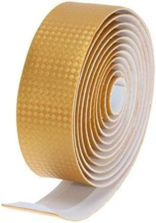 Lenkerband, Rennrad-Lenkerband, Lenkerband, 2 Paar Rennrad-Lenkerband, Rennrad, Sport, MTB, Radfahren, Griffgürtel, Korkwickel mit Lenkerstopfen + 4 Lenkerstopfen, Carbon-Lenkerband (Farbe: Gold) ( Co