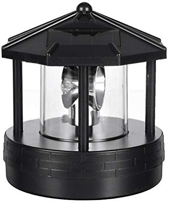 Faro Ad Energia Solare Luce Solare a LED Impermeabile Torre Faro per Esterni Lampada Decorativa da Giardino Luce Solare Rotante (Come mostrato)
