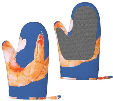 Glutton Shrimps Silikon-Ofenhandschuhe – hitzebeständige Grillhandschuhe mit Fingern, wasserdicht, rutschfest, Ofenhandschuhe, Küche, Kochen, Handschuhe zum Backen, Grillen, Grillen