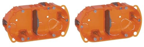 Legrand - Boîte à encastrer Batibox multimatériaux - 2 postes profondeur 40mm (Lot de 2) Orange