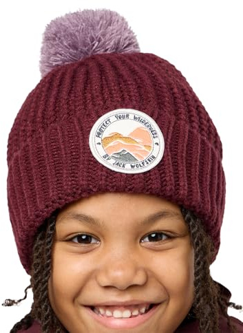 Jack Wolfskin Unisex Kinder Beanie-Mütze Pompom Badge Beanie K