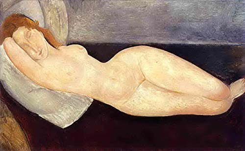 Toperfect 14 Gemälde liegender Akt mit auf den rechten Arm gestütztem Kopf, 1919, italienische Ölkunst auf Leinwand, Berühmte Kunstwerke 02, €50-2000, handgemalt von Lehrern der Kunstakademien