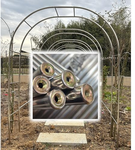 BZCKBZ Torbogen Garten, Rosenbogen Für Kletterpflanzen Wetterfest Und Freistehend, Gartenbogen Aus Edelstahl(Size:1.5 * 2.4m(4.9 * 7.9ft))