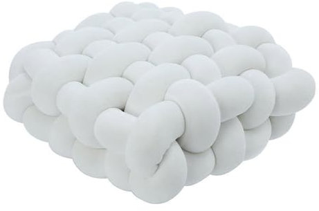 HERCHR Knoten-Wurfkissen, Quadratisches Bodenkissen, Weiße Dekorative Wurfkissen Für Couch, Weiches, Verdicktes Rückenkissen Für Bett, Couch, Wohnzimmer
