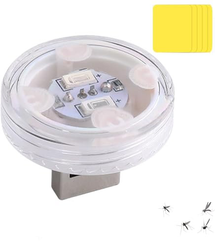 Lot de 5 pièges à mouches enfichables d'intérieur avec lumière USB, 5 pièges adhésifs